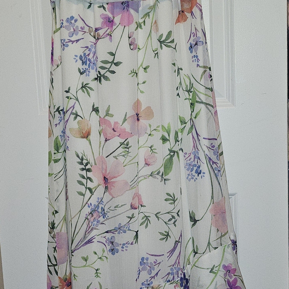 Calvin Klein Floral Maxi Skirt - Multicolor on White